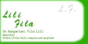 lili fila business card